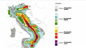Mappa del rischio sismico in Italia (Ingv)