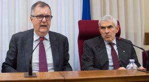 Giuseppe Vegas presidente Consob e Pierferdinando Casini presidente commissione banche