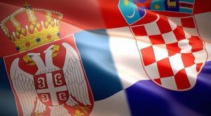 Bandiere Serbia e Croazia