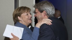 Angela Merkel e Paolo Gentiloni a Davos