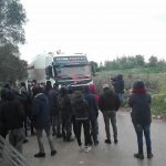 Bloqueo de vehículos en el sitio de construcción de Tap