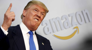 Donald Trump e il logo di Amazon