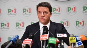 Renzi del Pd in conferenza stampa