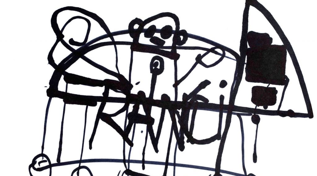 Francesco Zani, Autoritratto, 2016, pennarello su carta