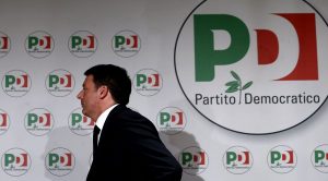 Matteo Renzi e simbolo Pd