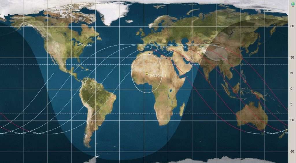 La rotta della stazione spaziale cinese Tiangong 1