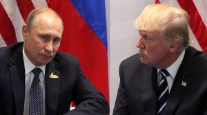 Vladimir Putin e Donald Trump presidenti di Russia e Usa discutono di Siria