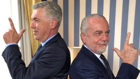 Carlo Ancelotti e De Laurentiis del Napoli