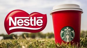logo Nestlé e bicchiere Starbucks