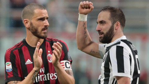 Juve e Milan rumo a troca Bonucci-Caldara, aí cabe a Higuaín