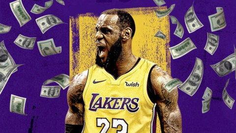LeBron James en los Lakers ganará más de un dólar por segundo