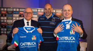 La nuova maglia della nazionale di rugby, sponsorizzata da Cattolica