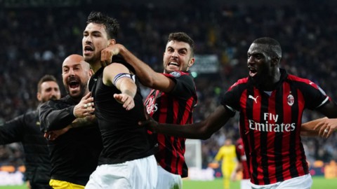 Milan mock Udinese in the Romagnoli area which rhymes with the Champions area