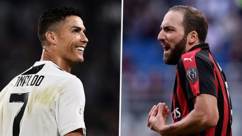 Milan-Juve: Higuaín contra CR7 é o desafio central da grande partida