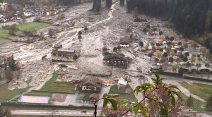 La frana che ha colpito Dimaro, in Trentino