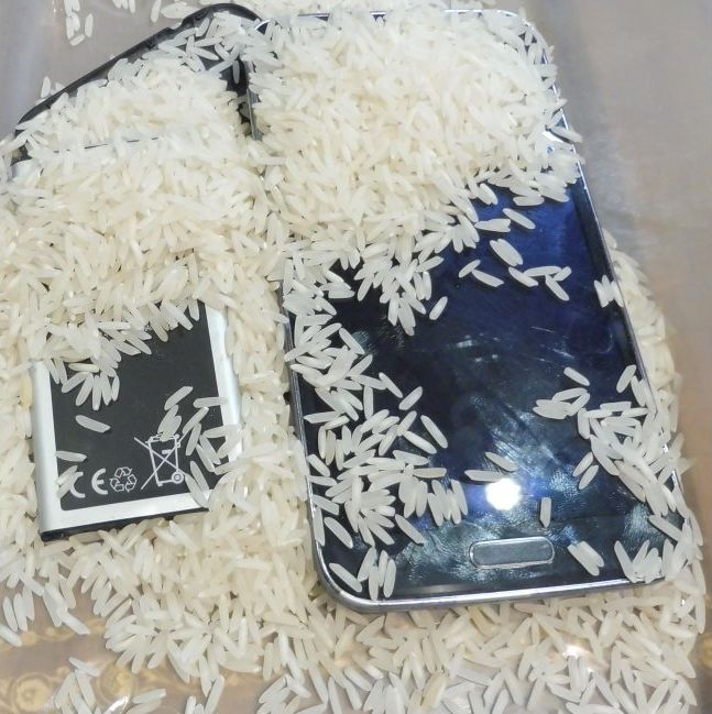 Smartphone in rice