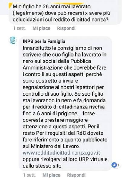 INPS per la famiglia su Facebook