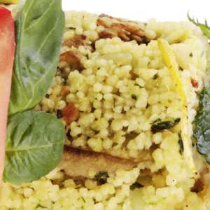 La ricetta di Filippo La Mantia: couscous di kamut con pesto di pachino, basilico e melanzane