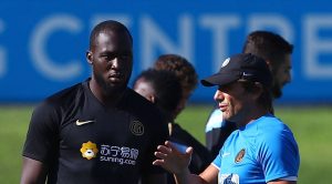 Romelu Lukaku con Antonio Conte