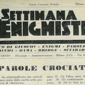 ACCADDE OGGI – Settimana Enigmistica, 88 anni fa le prime parole crociate