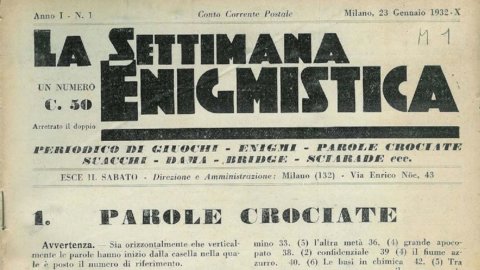 ACCADDE OGGI – Settimana Enigmistica, 88 anni fa le prime parole crociate