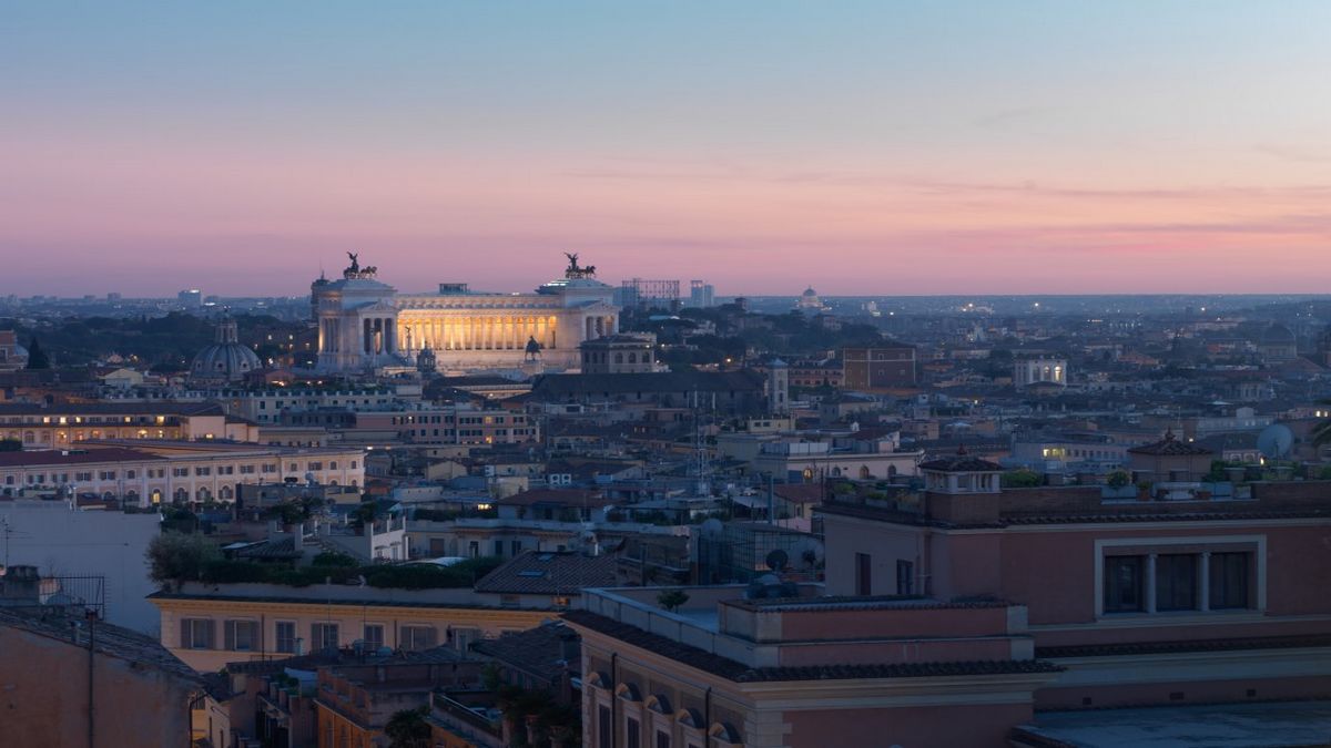 Rome seen from the Eden terrace restaurant