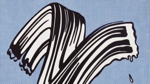 Roy Lichtenstein, the work “White Brushstroke I” at auction in New York