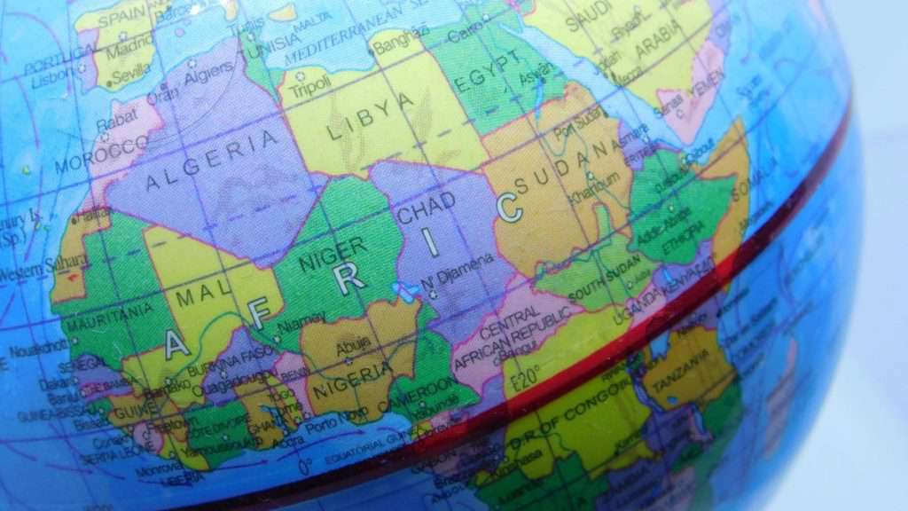 Africa sul mappamondo