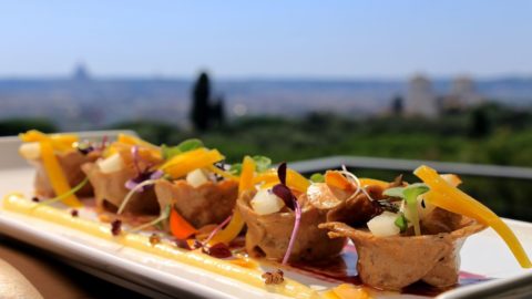 Receita de Stefano Marzetti: macarrão de trigo queimado, queijo, pimenta e amêndoas