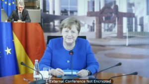 Angela Merkel in videoconferenza