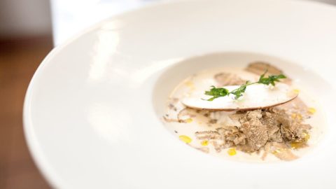 Marc Lanteri's recipe: Porcini mushroom mousse, poached egg and Alba white truffle