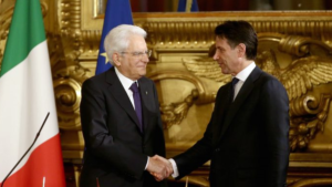 Il presidente della Repubblica Sergio Mattarella e il premier Giuseppe Conte