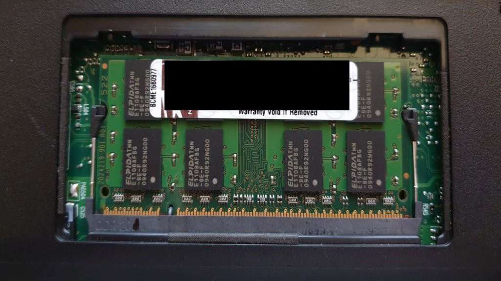 RAM memory installed