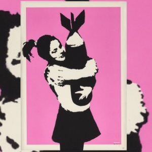 Bansky “Bombe Love”: €93.100 untuk karya sablon 150 edisi