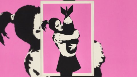 Bansky “Bombe Love”: €93.100 untuk karya sablon 150 edisi