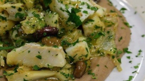 La recette de Sergio Maria Teutonico : polenta aux châtaignes et cabillaud