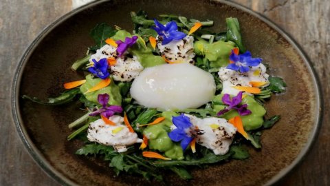 Chef Marco Lagrimino's recipe, a spring nest with wild garlic