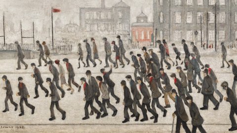 “Maça Gidiyorum”: Lowry'nin resminde bir ragbi maçı bekleyen kalabalıklar