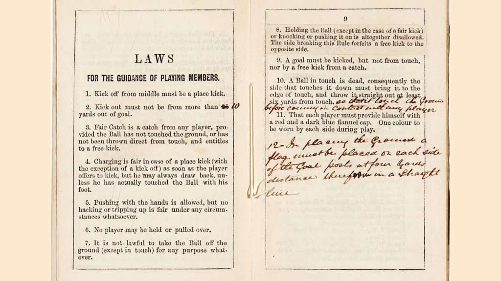 Sheffield Football Club | Rules, Regulations, & Laws, 1859, EARLIEST RULES OF THE FIRST FOOTBALL CLUB