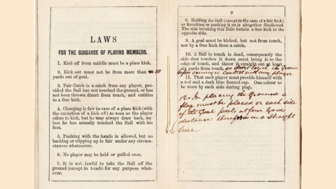 Sotheby's فٹ بال کے پہلے اصولوں والی کتاب کو نیلام کر رہا ہے۔