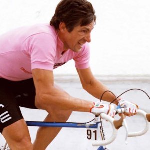 Francesco Moser dalam foto-foto Remo Mosna yang dipajang di Trento