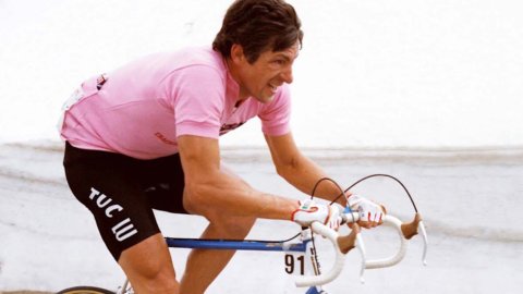 Francesco Moser dalam foto-foto Remo Mosna yang dipajang di Trento