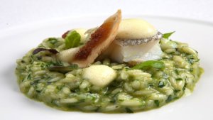 Risotto fichi baccalà basilico dello chef Genna