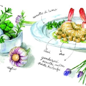 La ricetta di Bruno Barbieri: gamberi in pasta kataifi e ceci, una contaminazione pluristellata mediterranea