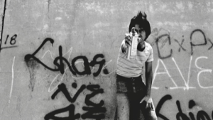 Gusmano Cesaretti, Chaz with spray can, East Los Angeles, 1973