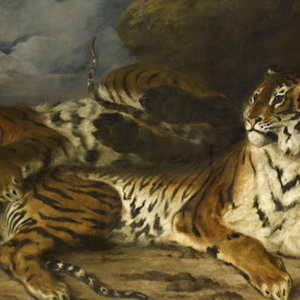 Delacroix di Louvre: memamerkan harimau, karangan bunga, dan kuda