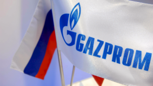 Gazprom: logo e bandiera russa