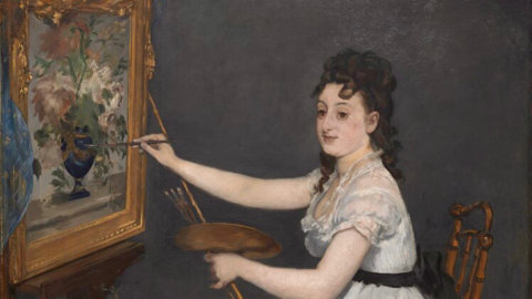 Edouard Manet: Porträt von Eva Gonzalès ausgestellt in der National Gallery in London