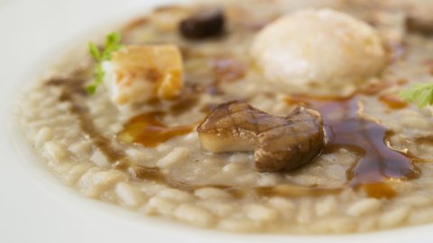 Risotto con scampi e funghi porcini dello chef Gennaro Russo, la ricetta che sposa mare e terra in costiera