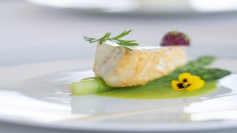 La recette du chef Roberto Stefani : turbot avec des combinaisons originales d'internationalité et de la Méditerranée